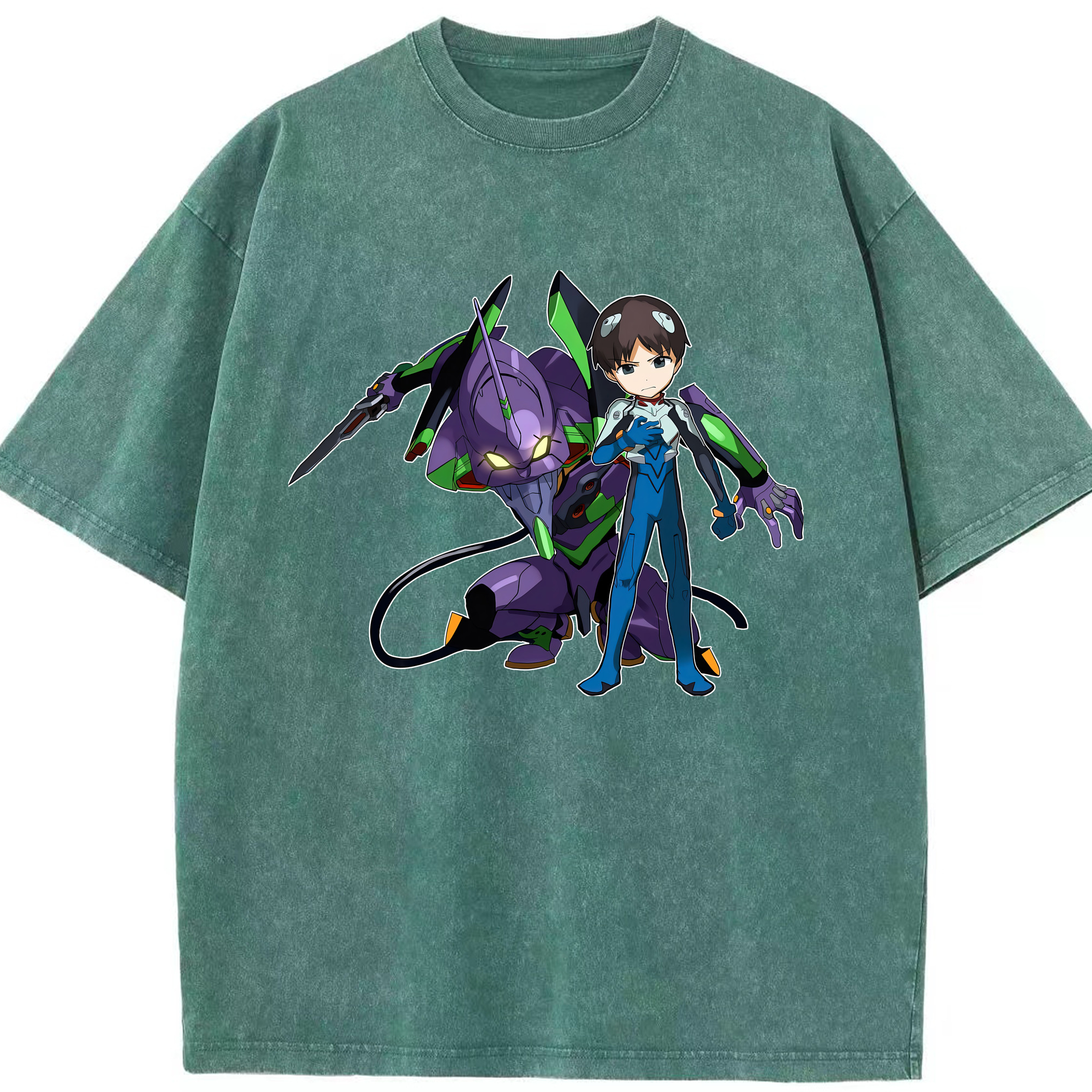 （画像用） EVA 新世紀エヴァンゲリオン 綿100% ヴィンテージ風 半袖Tシャツ（フロントプリント）